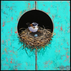 Gorrión - Pintura de Mónica Goetze -  Año: 2018